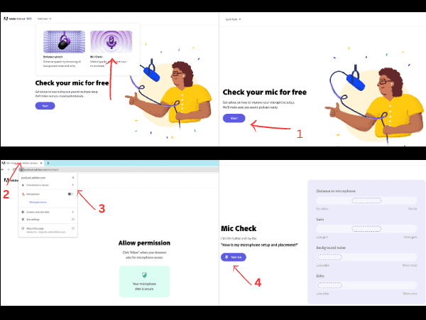 Adobe Podcast mic check